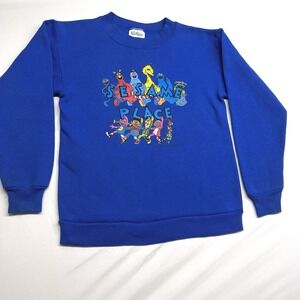 Vintage 80s 90s Sesame Place Sweatshirt Tee Jays USA Cookie Big Bird Sz L